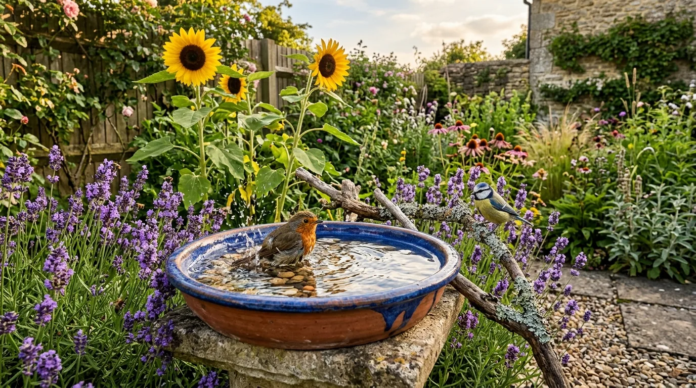 Shallow Ceramic Bird Bath